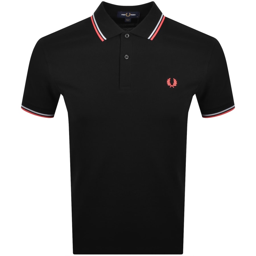 Fred Perry Twin Tipped Polo T Shirt Black | Mainline Menswear us
